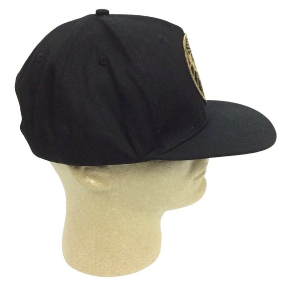 Jagermeister Black Snapback Hat Gold Embroidered Logo Adjustable Advertising Cap - Picture 2 of 7